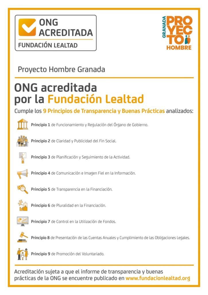 cartel de acreditación de proyecto hombre