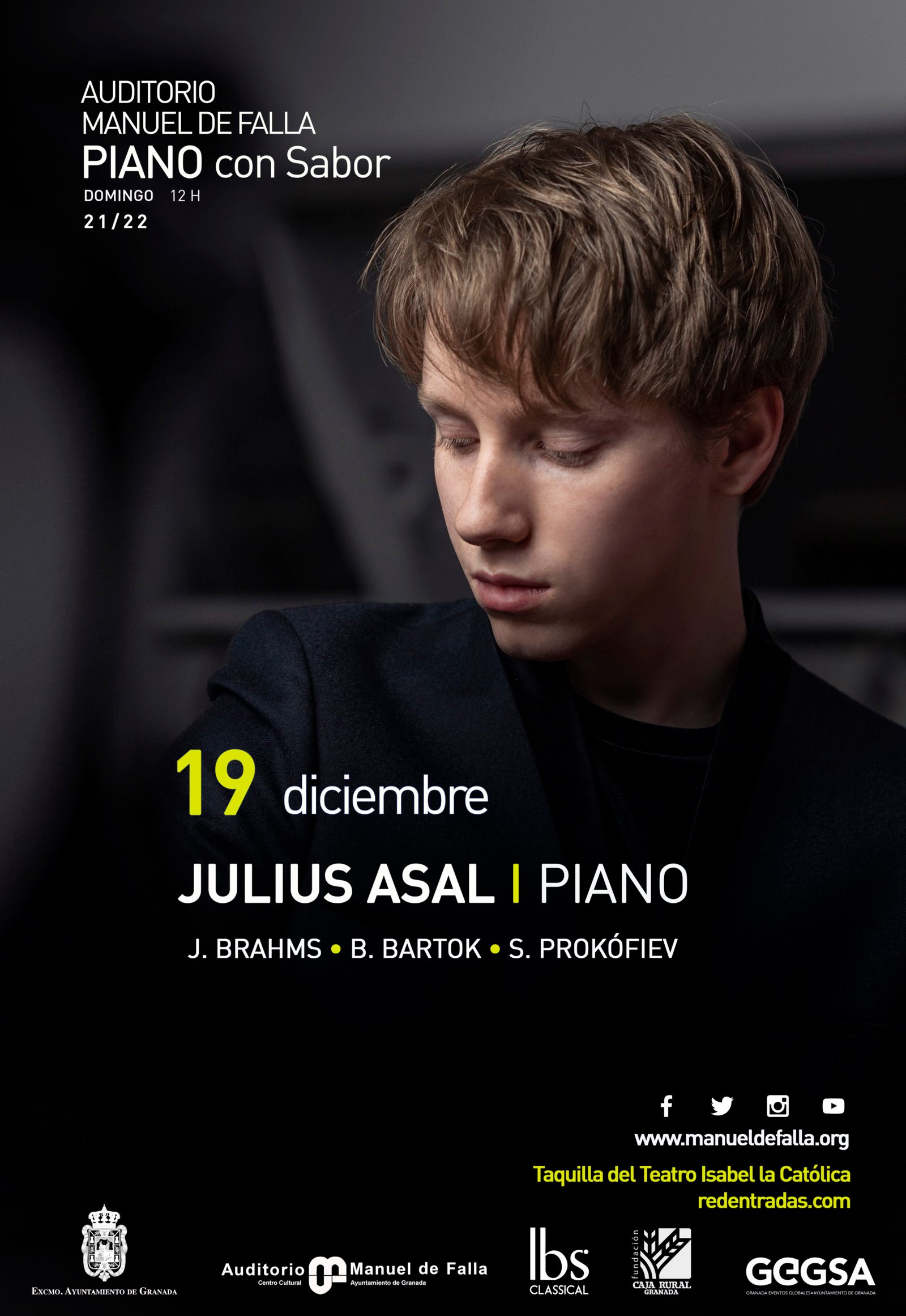 Julius Asal actuará dentro del Ciclo Piano con Sabor
